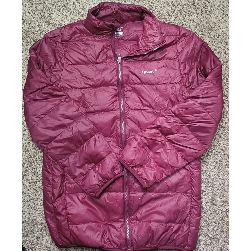 Gelert- Girl's quilted duck down puffer jacket- maroon in color- size 13